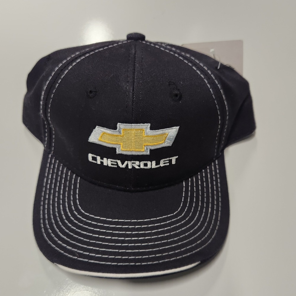 Licensed Chevrolet Adjustable Strapback Hat Cap Black NWT